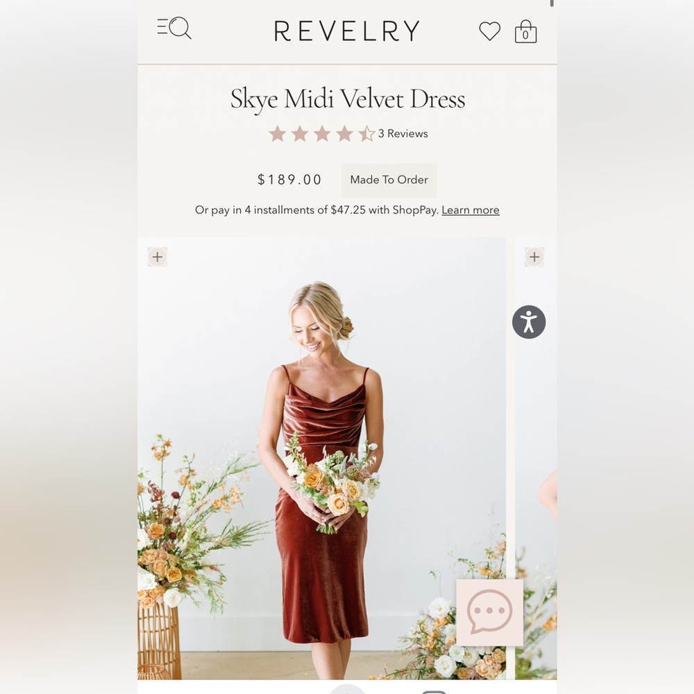 Revelry Skye Midi Terracotta size 0, never worn
